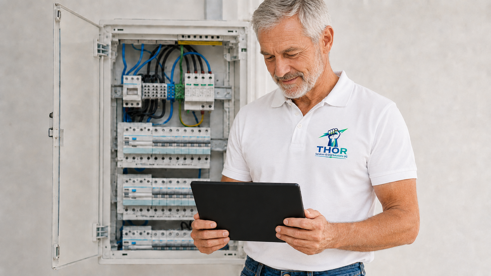 Servicetechniker bei einem technischen Serviceeinsatz